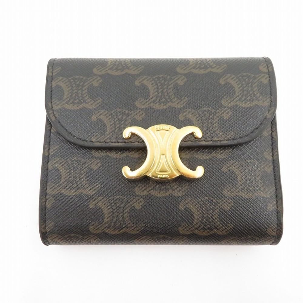 Celine Wallet Triomphe Flap Trifold Brown - Picture 2 of 15